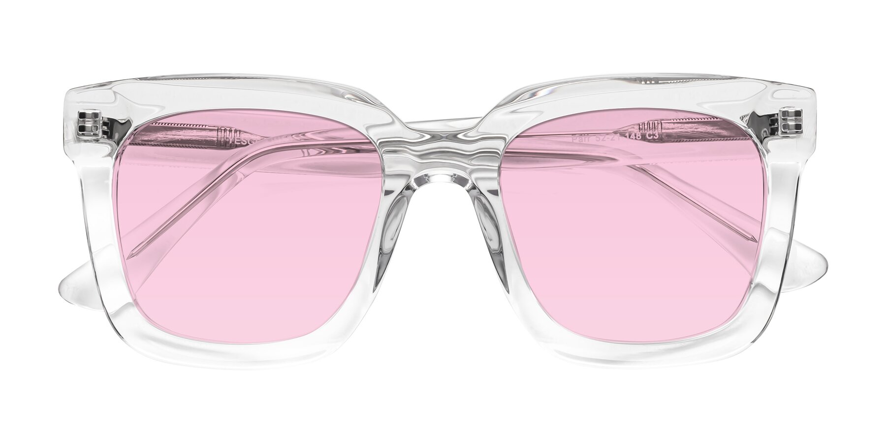 Folded Front of Parr in Clear with Light Pink Tinted Lenses