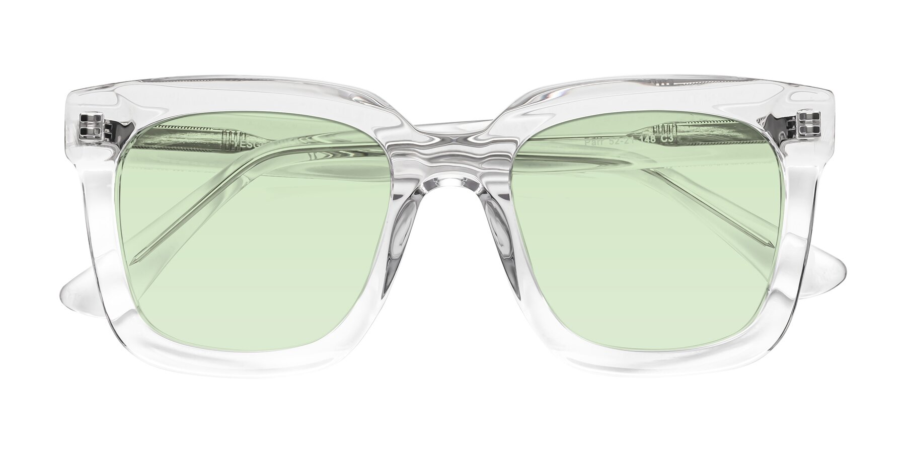 Folded Front of Parr in Clear with Light Green Tinted Lenses