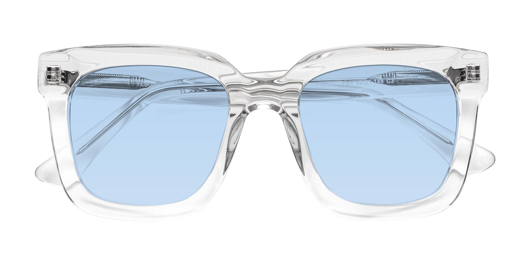Folded Front of Parr in Clear with Light Blue Tinted Lenses