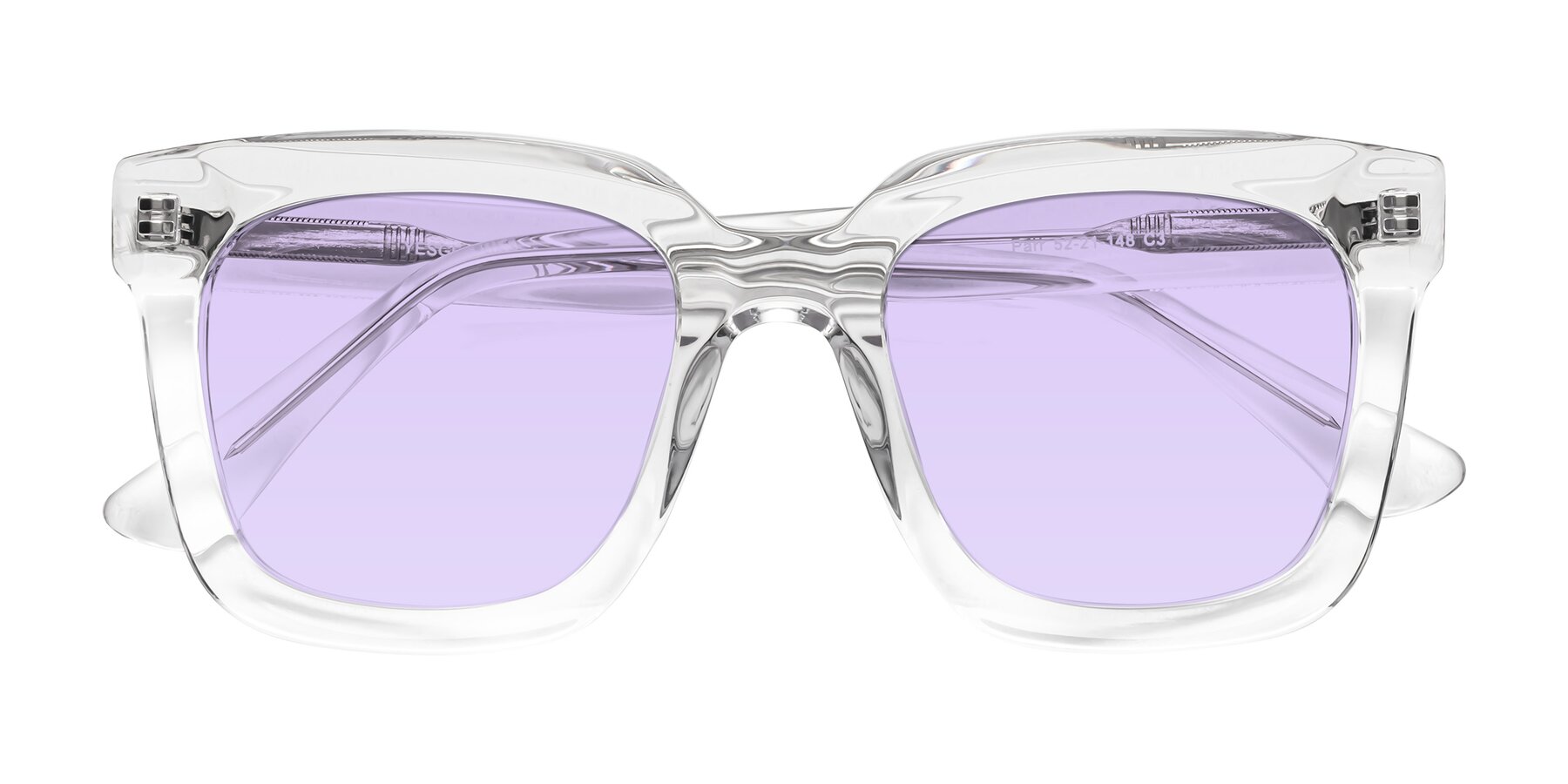 Folded Front of Parr in Clear with Light Purple Tinted Lenses