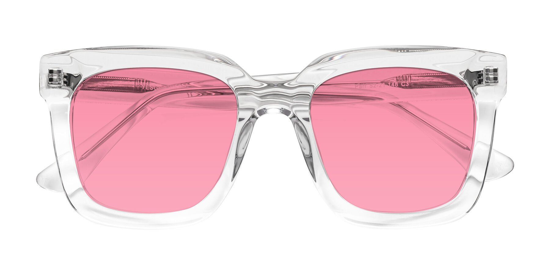 Folded Front of Parr in Clear with Pink Tinted Lenses