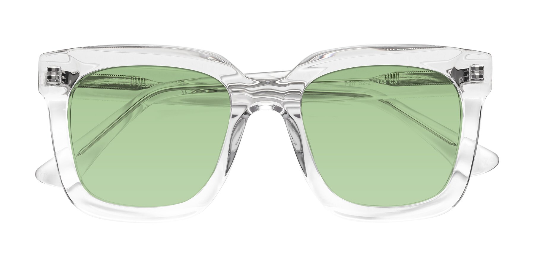 Folded Front of Parr in Clear with Medium Green Tinted Lenses