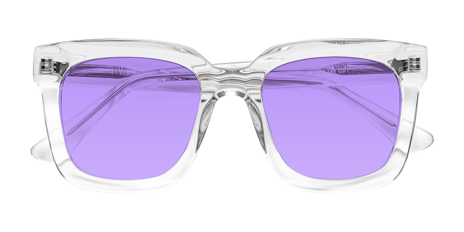 Folded Front of Parr in Clear with Medium Purple Tinted Lenses