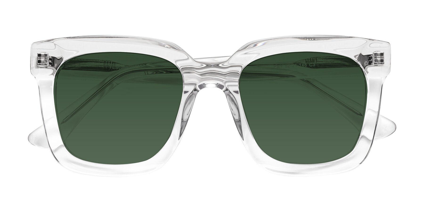 Folded Front of Parr in Clear with Green Tinted Lenses