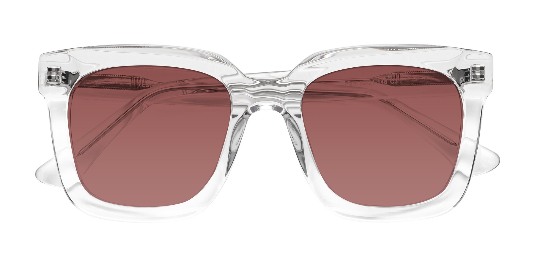 Folded Front of Parr in Clear with Garnet Tinted Lenses