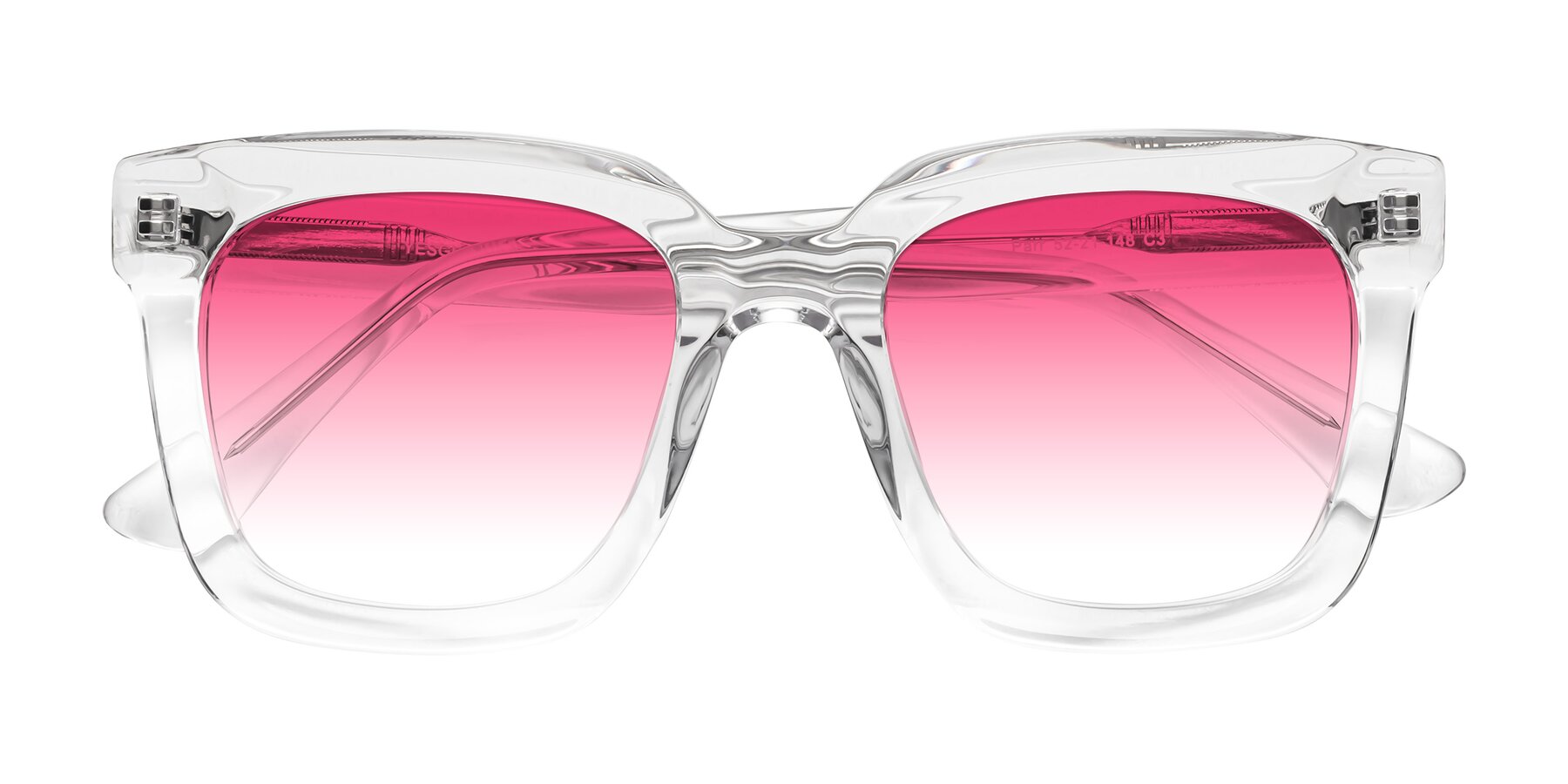 Folded Front of Parr in Clear with Pink Gradient Lenses