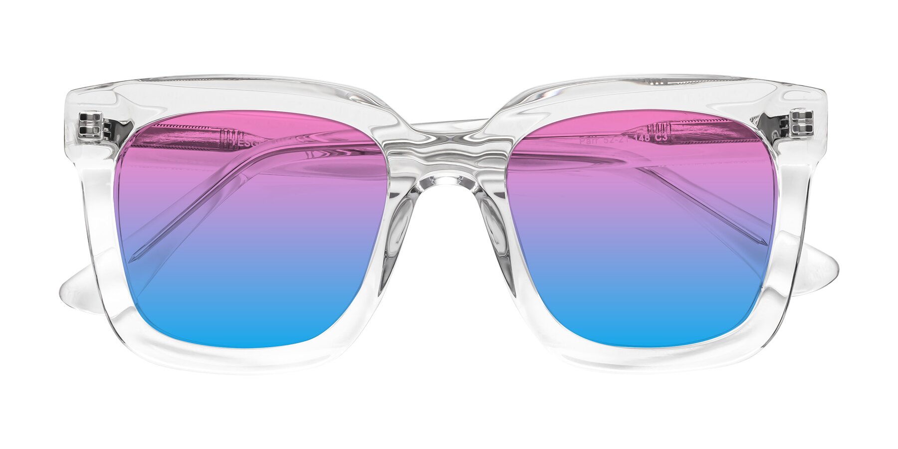 Folded Front of Parr in Clear with Pink / Blue Gradient Lenses