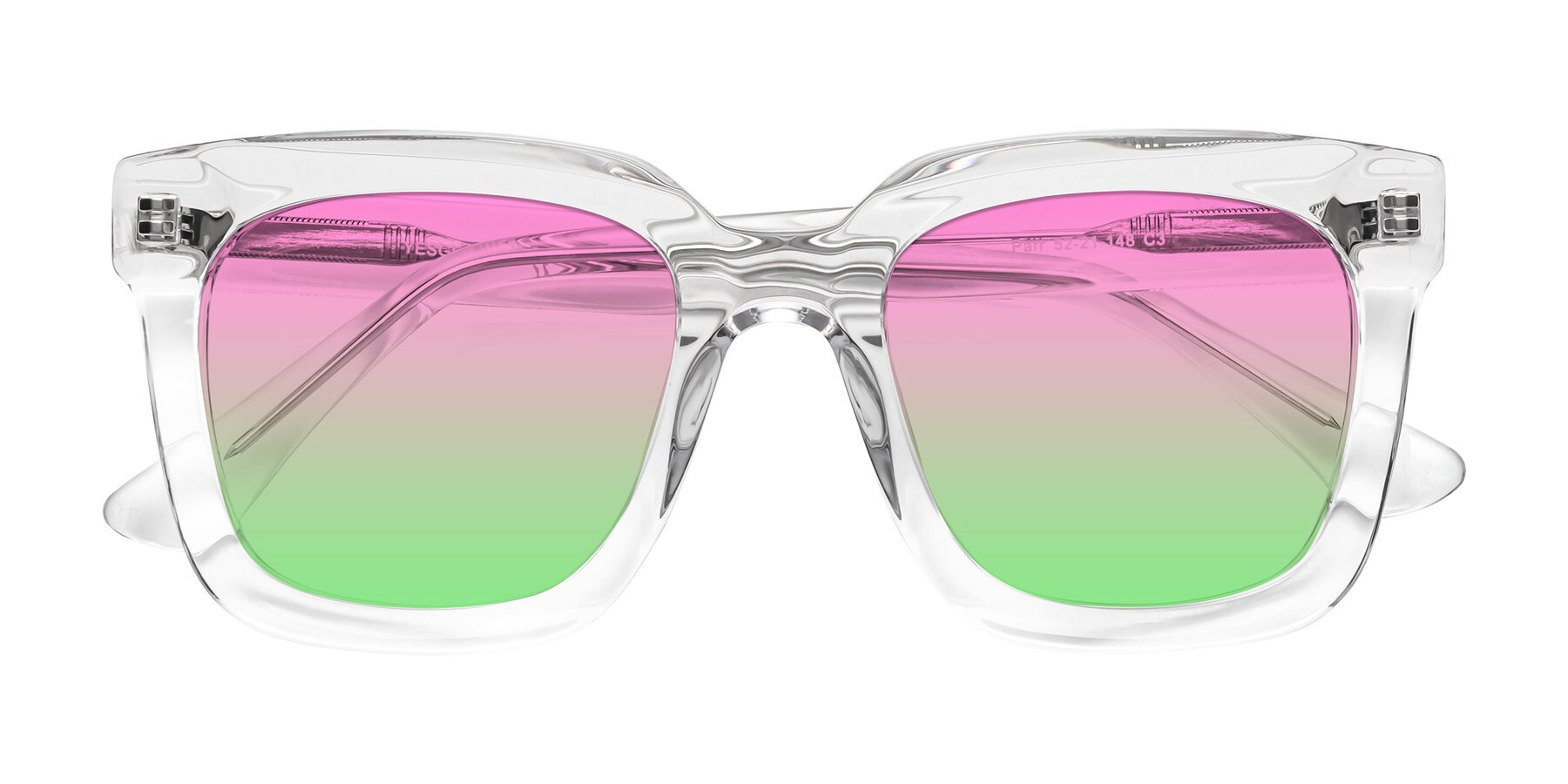 Folded Front of Parr in Clear with Pink / Green Gradient Lenses