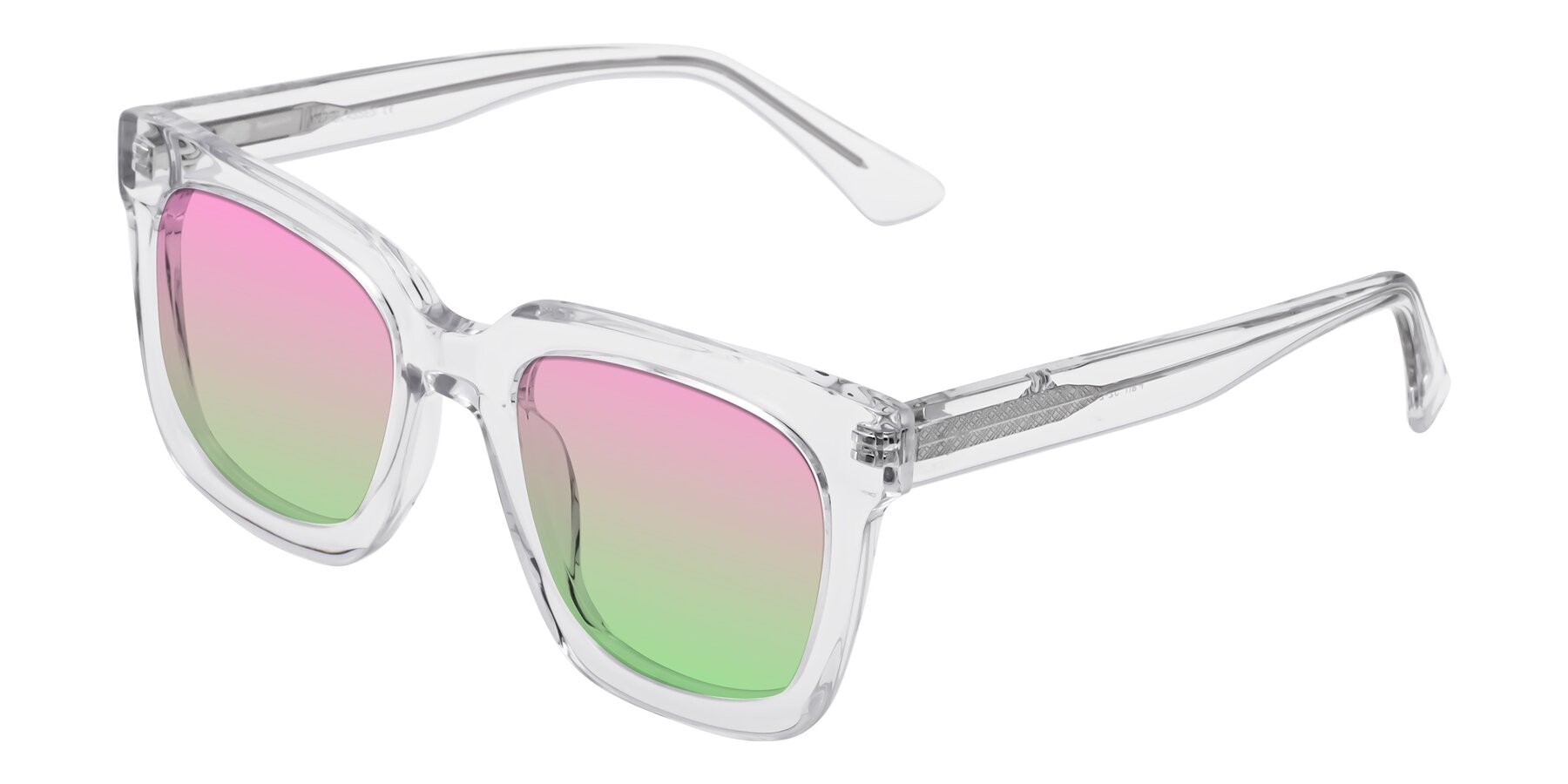 Angle of Parr in Clear with Pink / Green Gradient Lenses