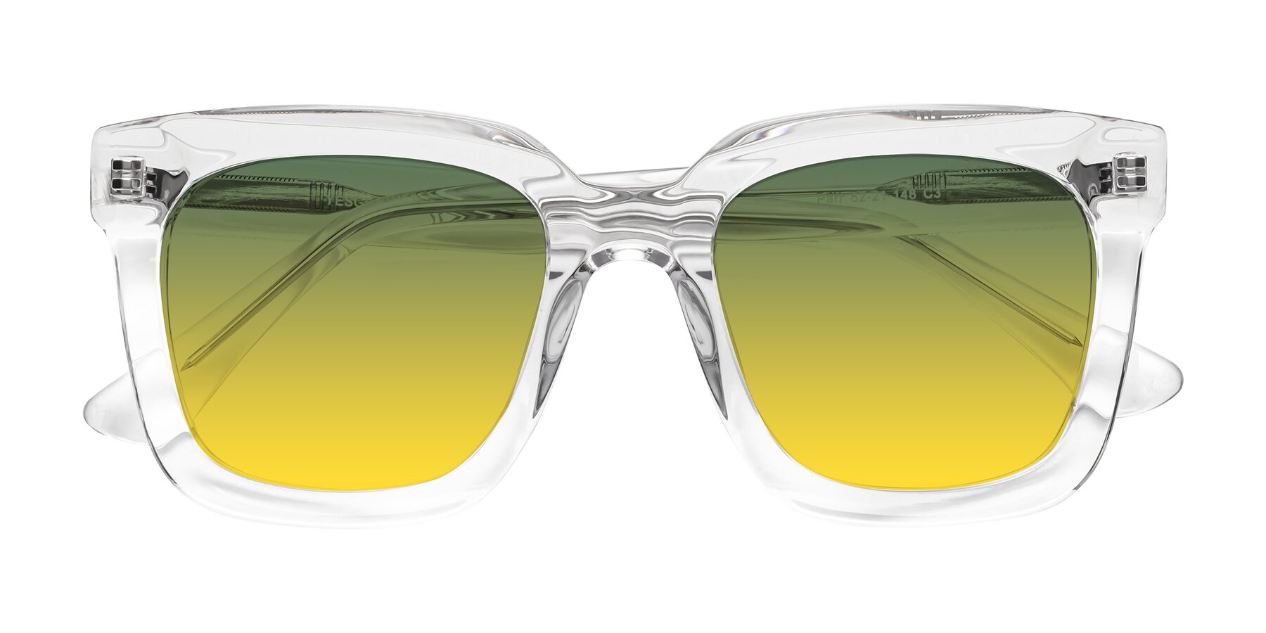 Folded Front of Parr in Clear with Green / Yellow Gradient Lenses