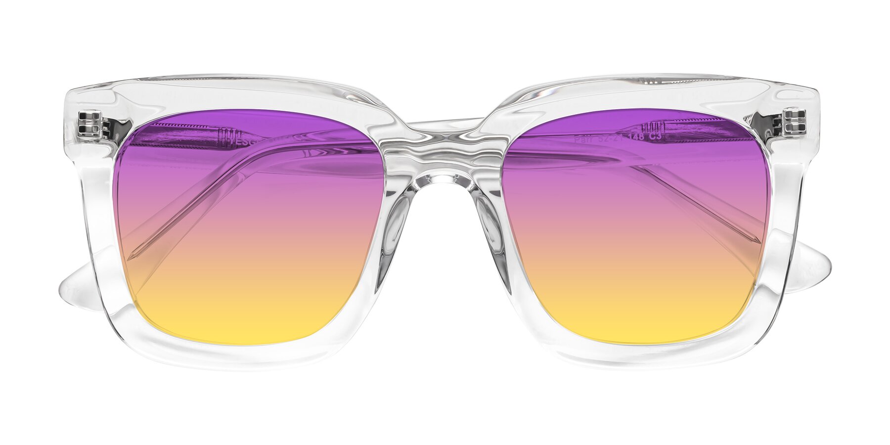 Folded Front of Parr in Clear with Purple / Yellow Gradient Lenses