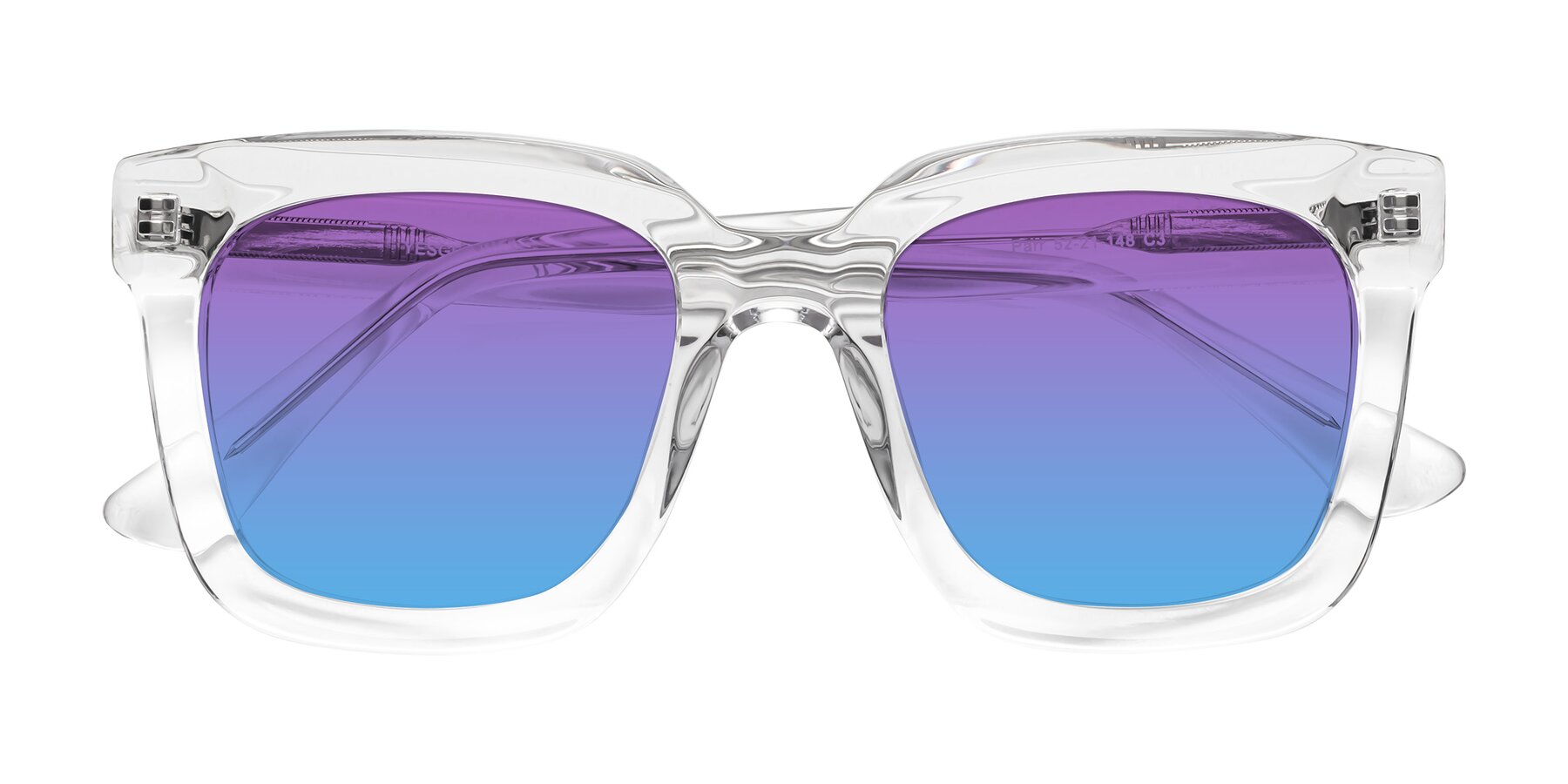 Folded Front of Parr in Clear with Purple / Blue Gradient Lenses