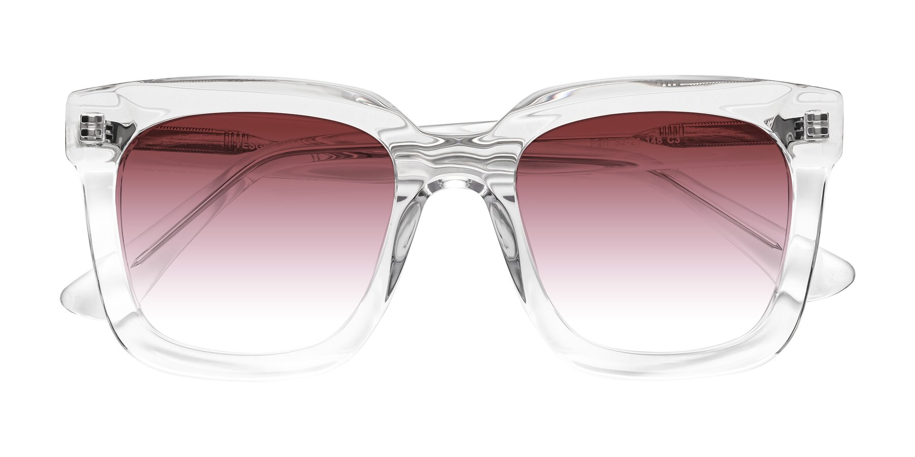 Folded Front of Parr in Clear with Garnet Gradient Lenses