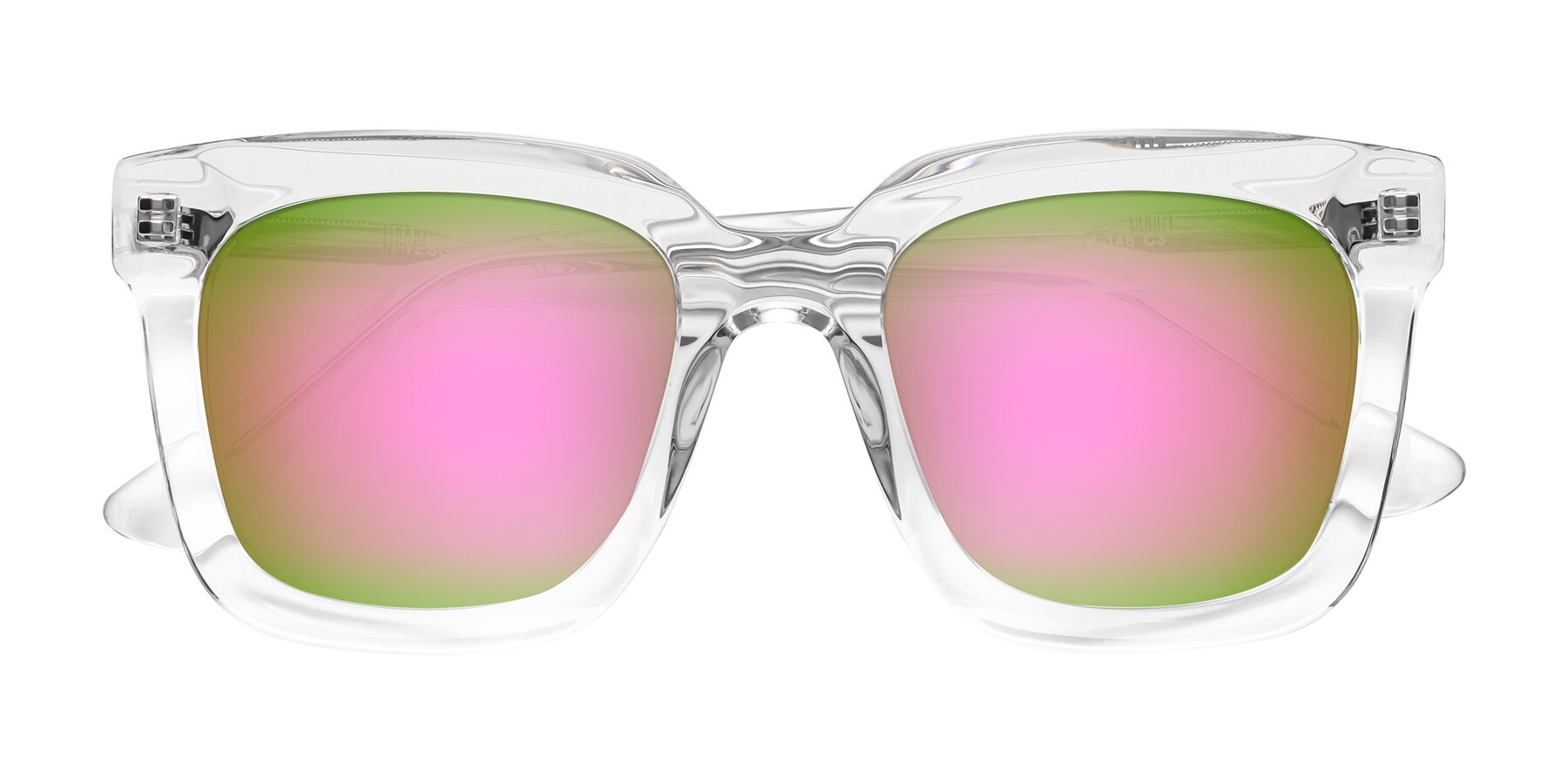 Folded Front of Parr in Clear with Pink Mirrored Lenses