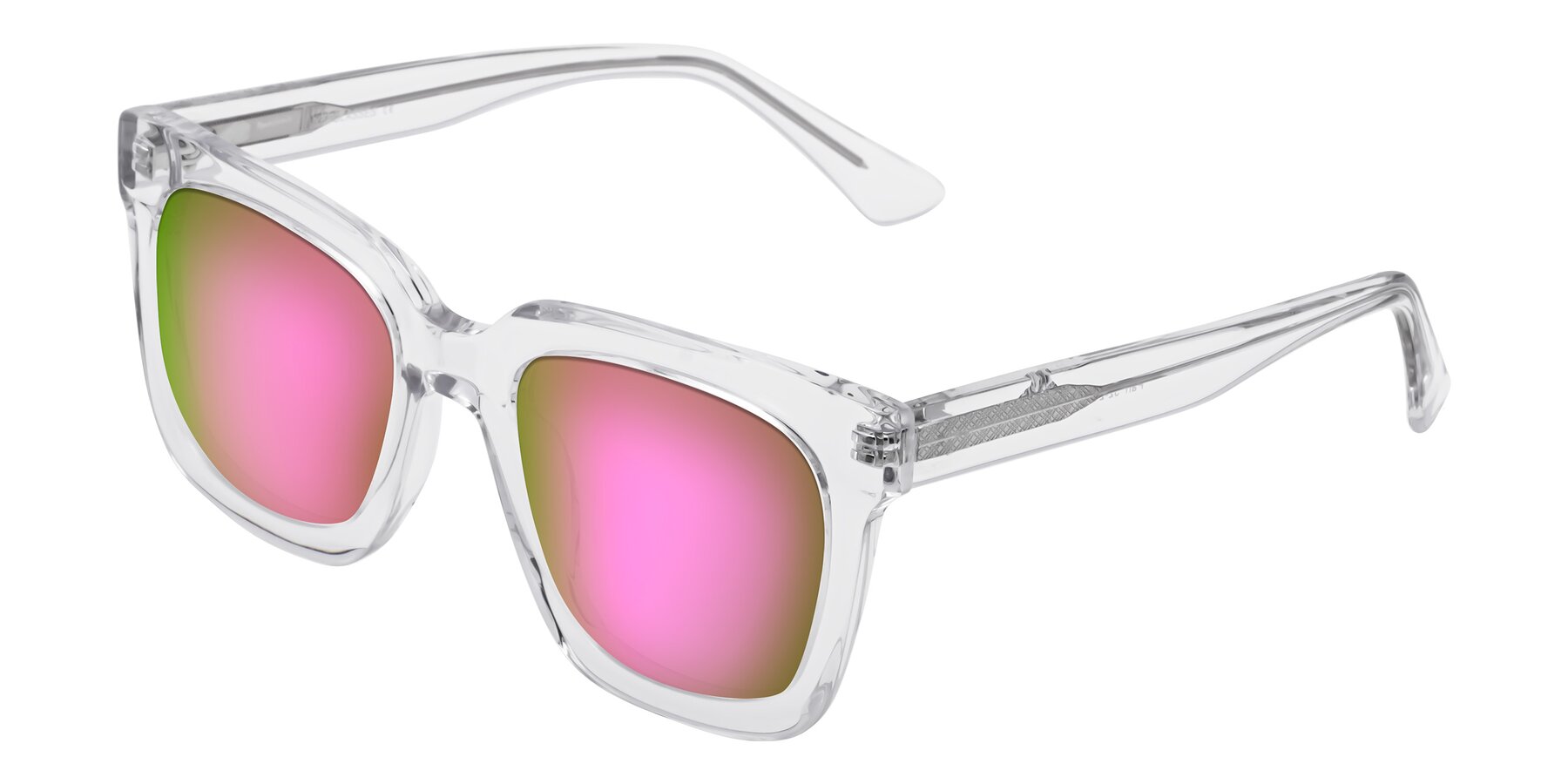 Angle of Parr in Clear with Pink Mirrored Lenses