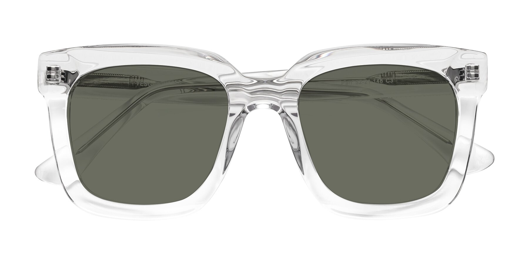 Folded Front of Parr in Clear with Gray Polarized Lenses