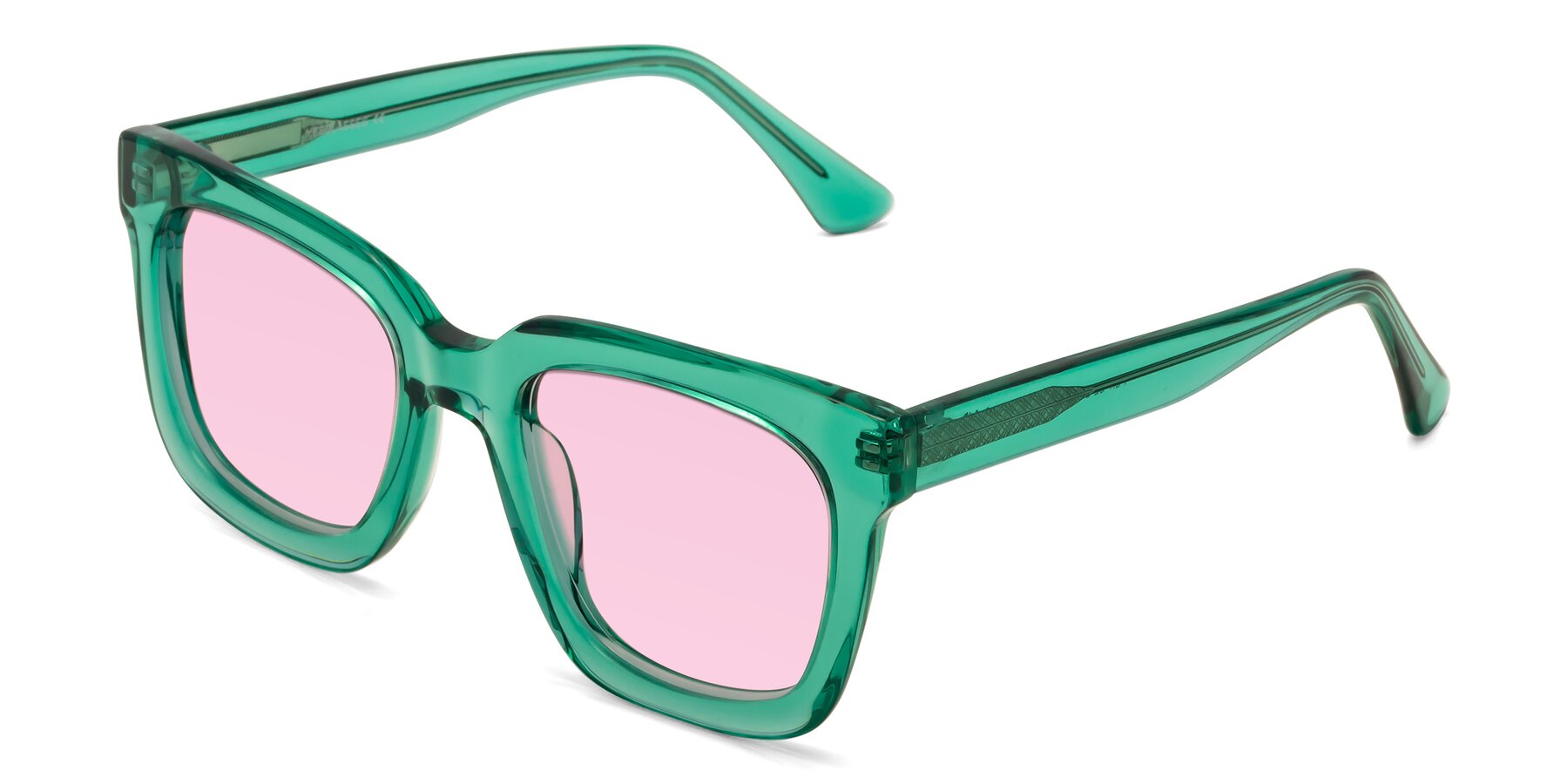 Angle of Parr in Green with Light Pink Tinted Lenses