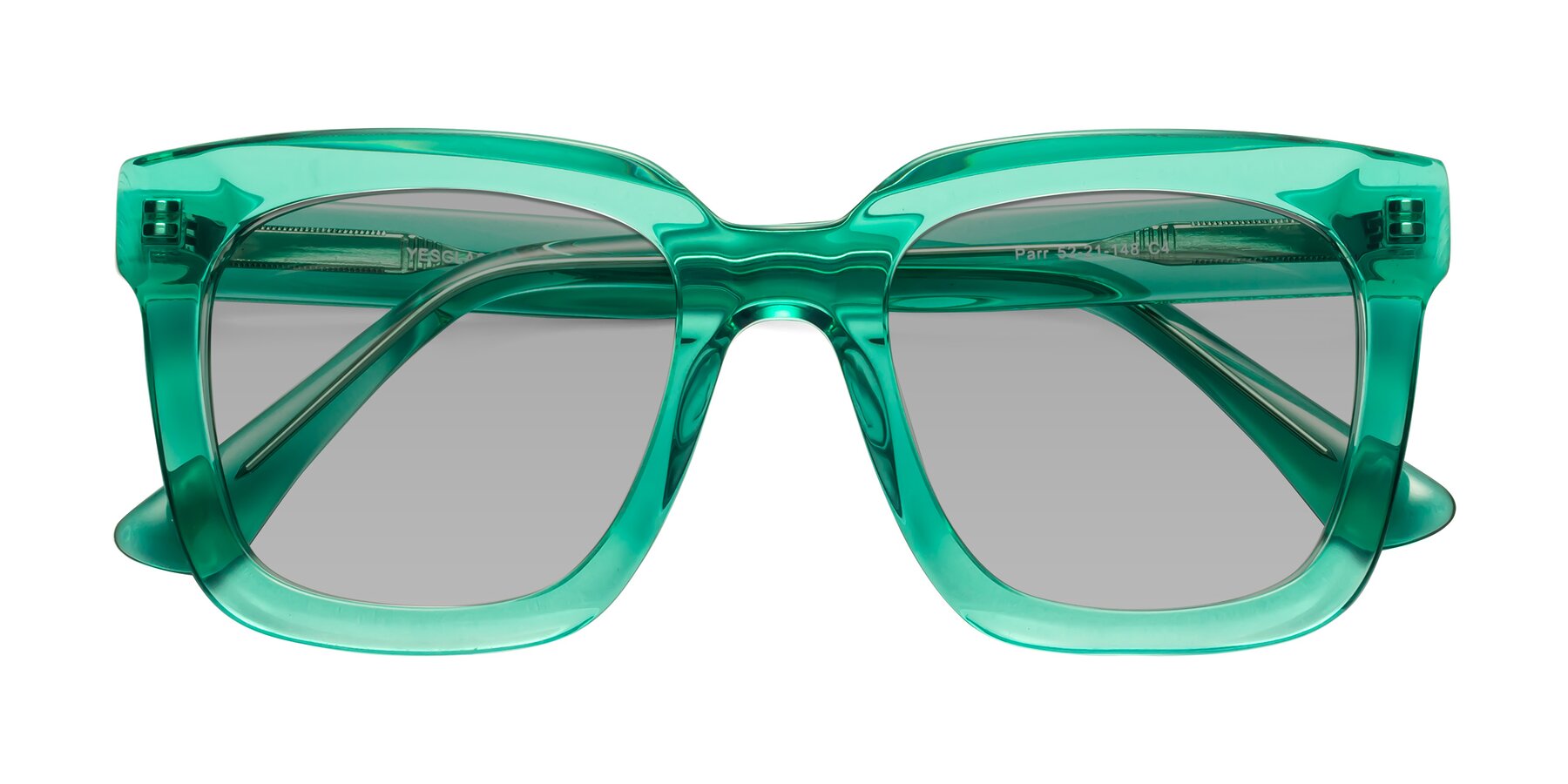 Folded Front of Parr in Green with Light Gray Tinted Lenses