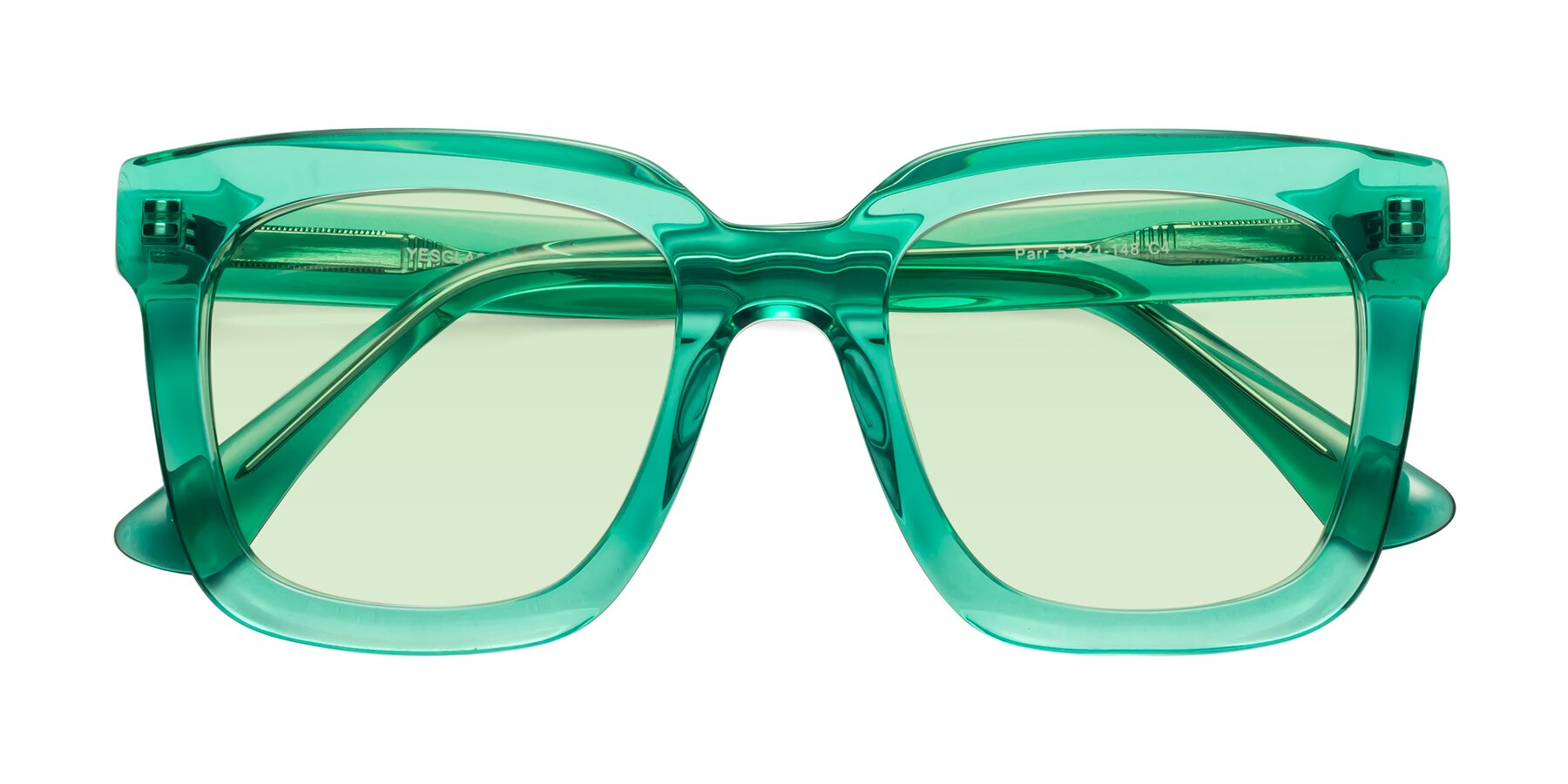 Folded Front of Parr in Green with Light Green Tinted Lenses