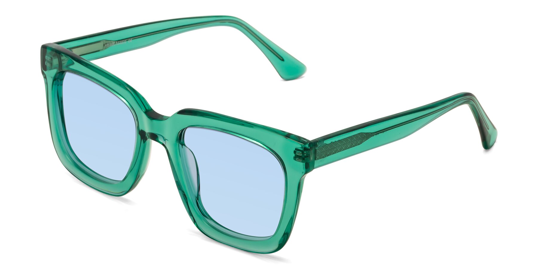 Angle of Parr in Green with Light Blue Tinted Lenses