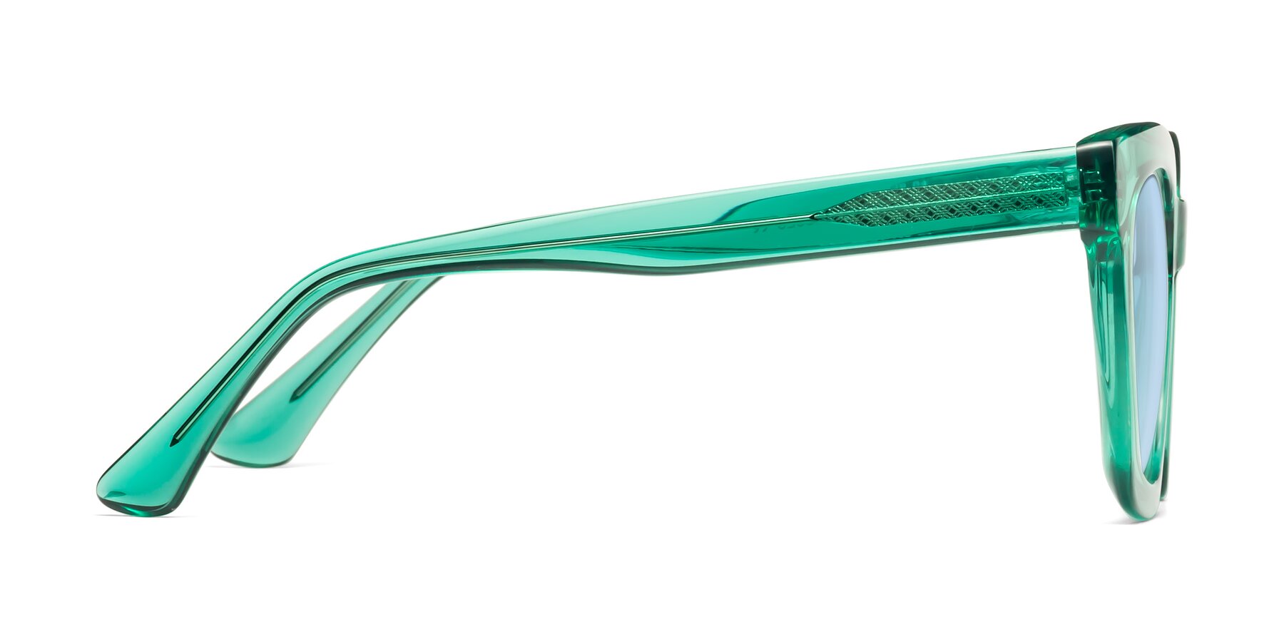 Side of Parr in Green with Light Blue Tinted Lenses