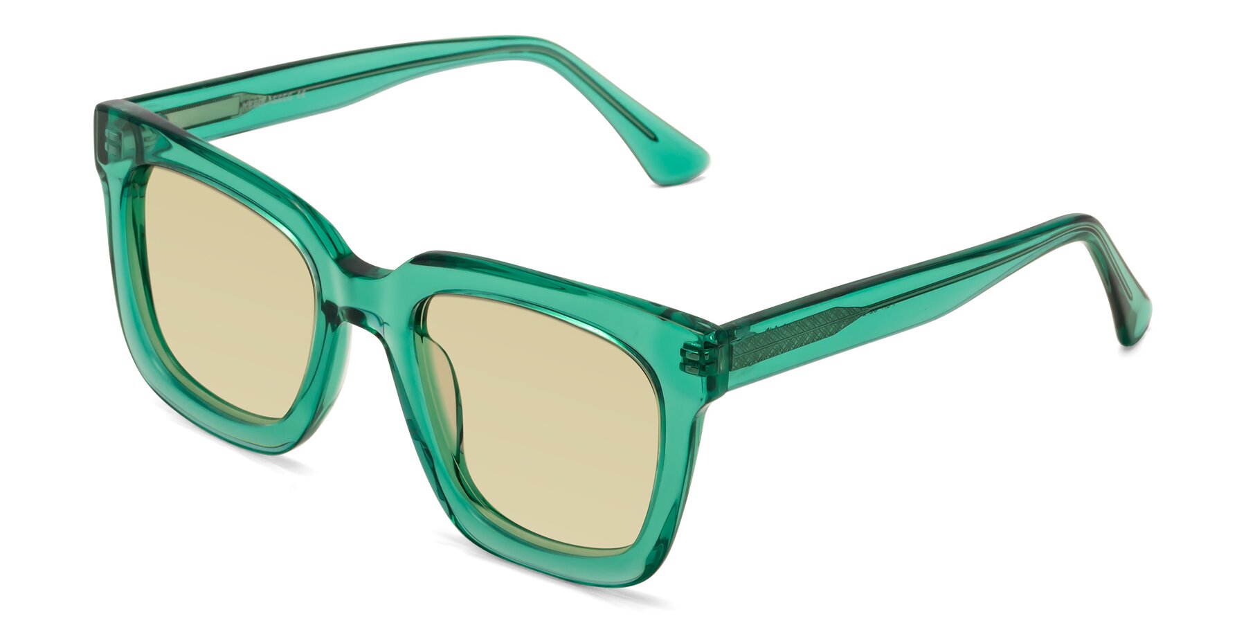 Angle of Parr in Green with Light Champagne Tinted Lenses