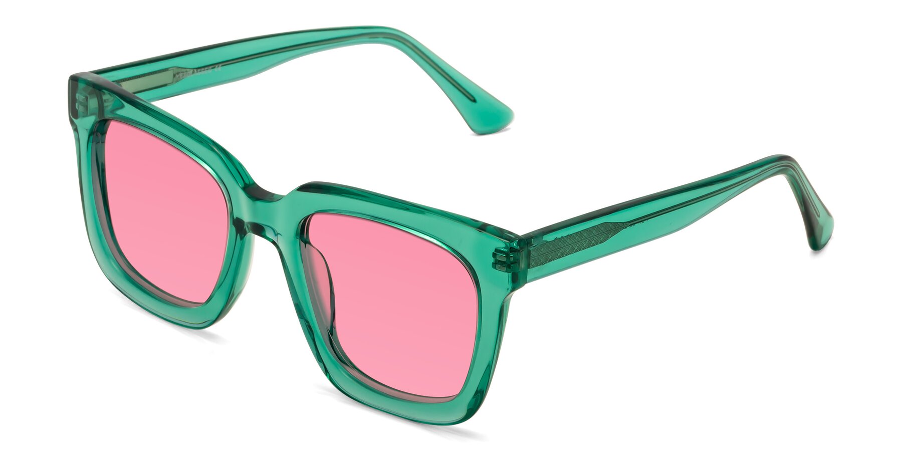 Angle of Parr in Green with Pink Tinted Lenses