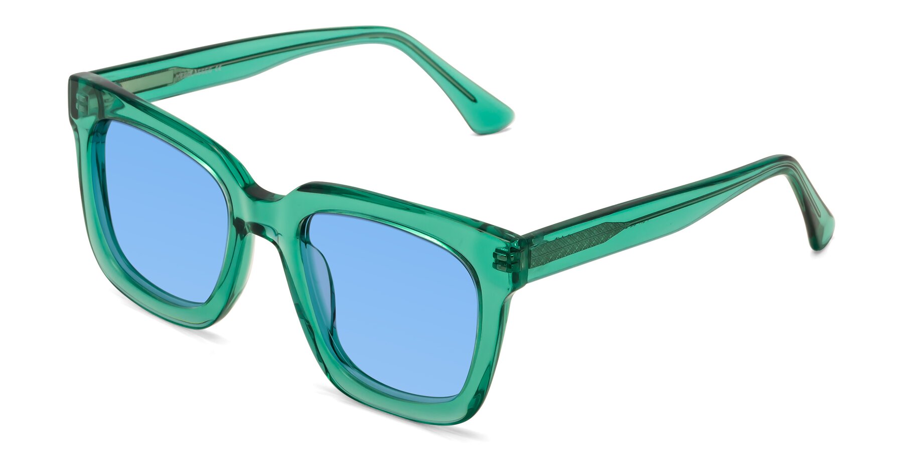 Angle of Parr in Green with Medium Blue Tinted Lenses