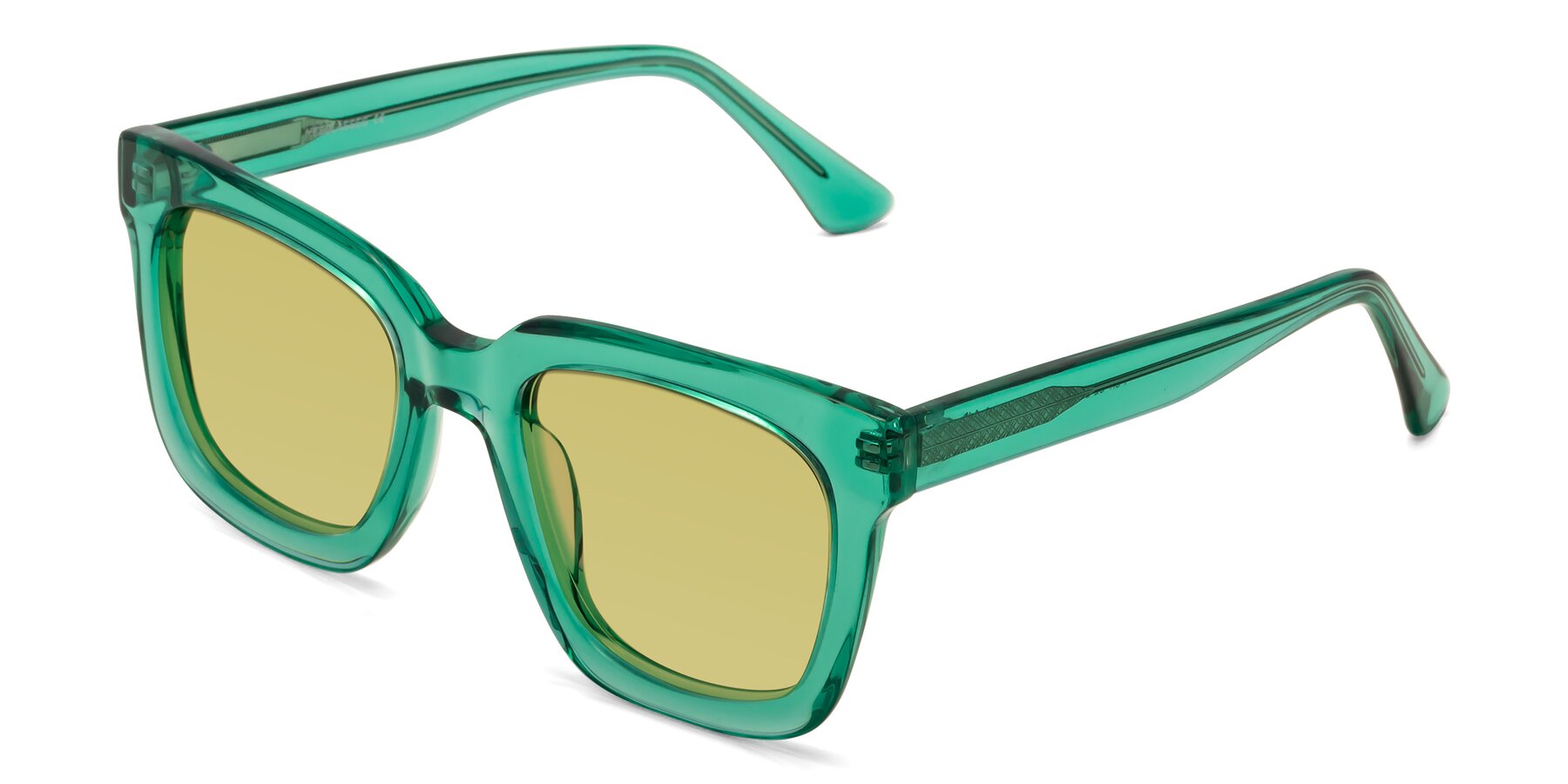 Angle of Parr in Green with Medium Champagne Tinted Lenses