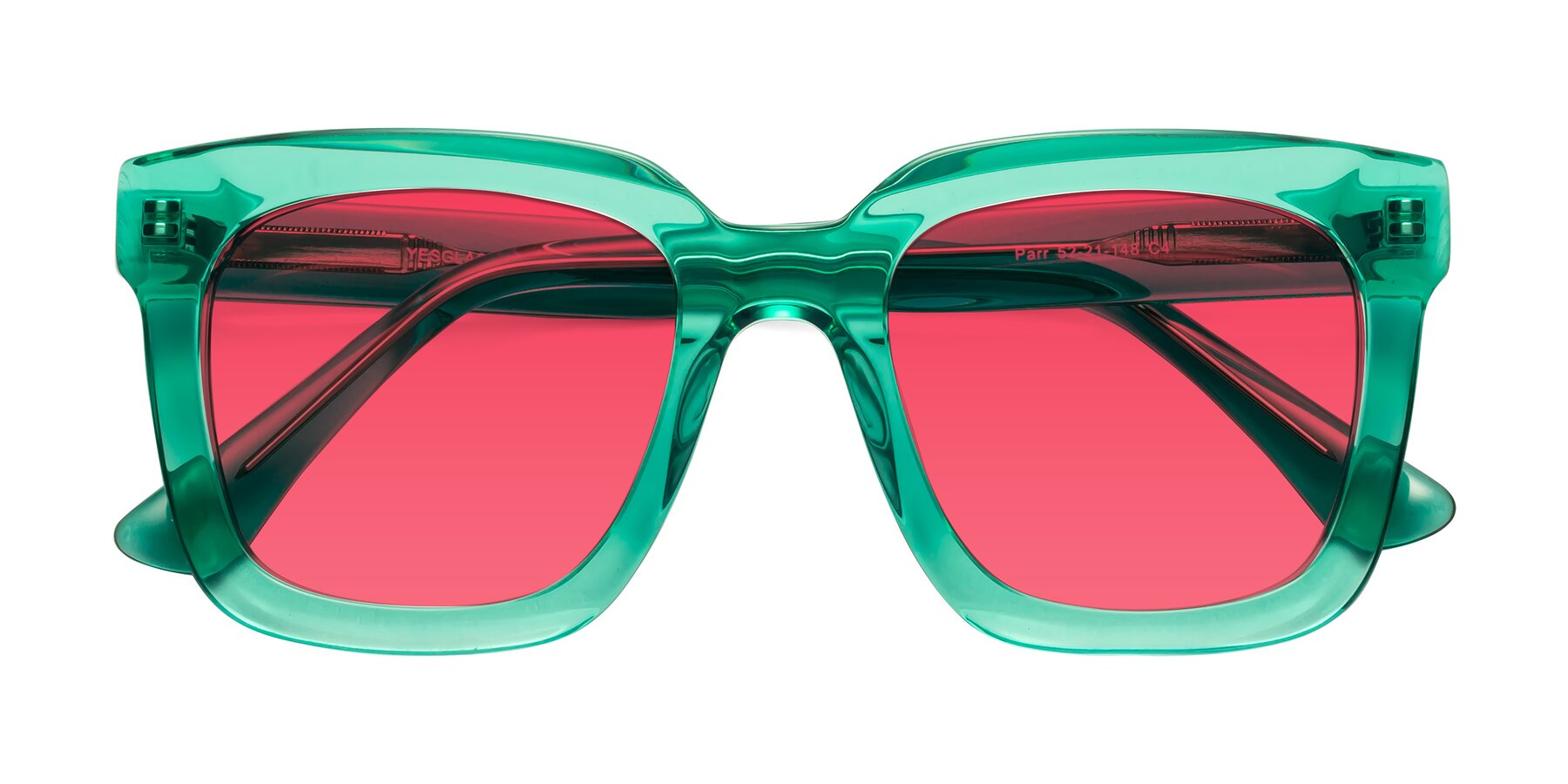 Folded Front of Parr in Green with Red Tinted Lenses