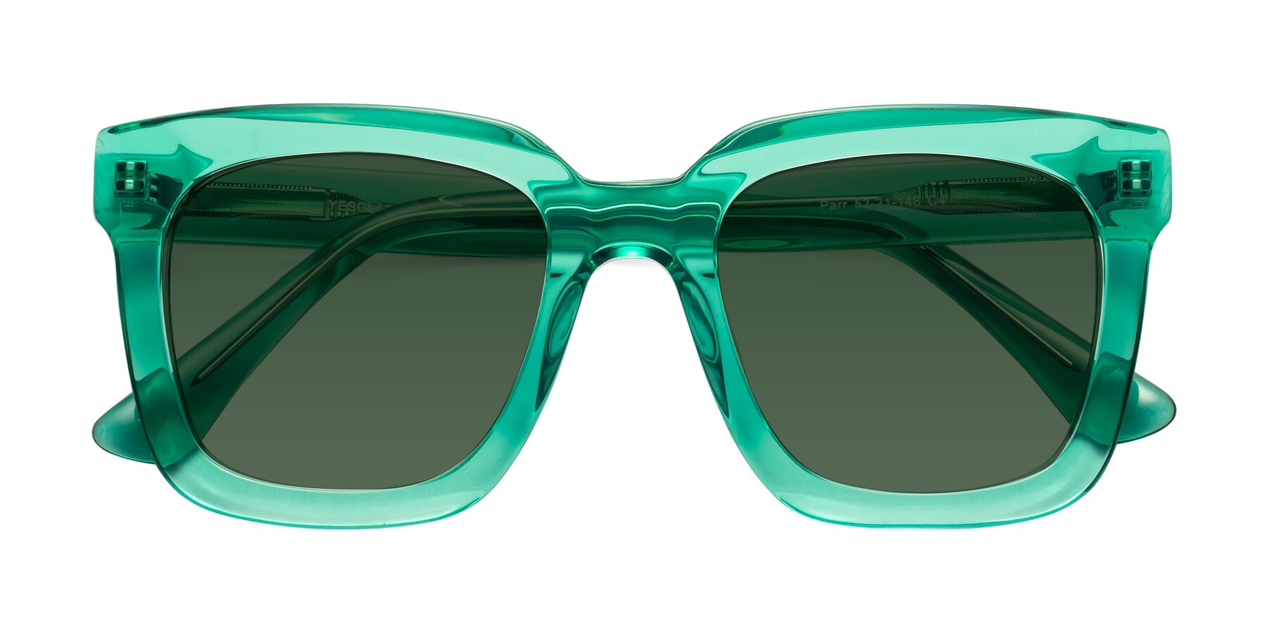 Folded Front of Parr in Green with Green Tinted Lenses