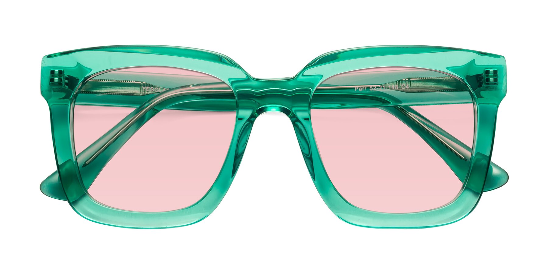 Folded Front of Parr in Green with Light Garnet Tinted Lenses