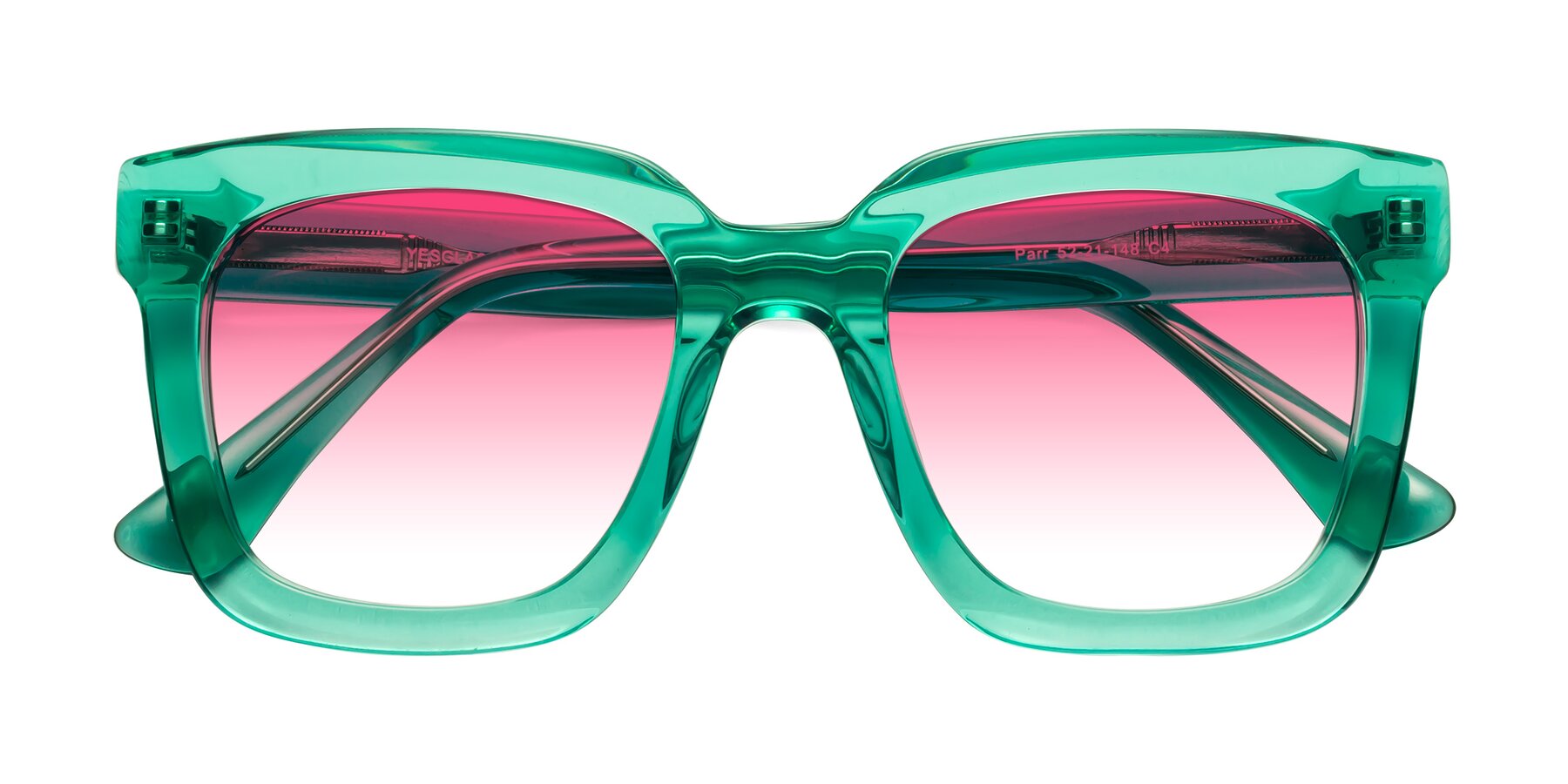 Folded Front of Parr in Green with Pink Gradient Lenses