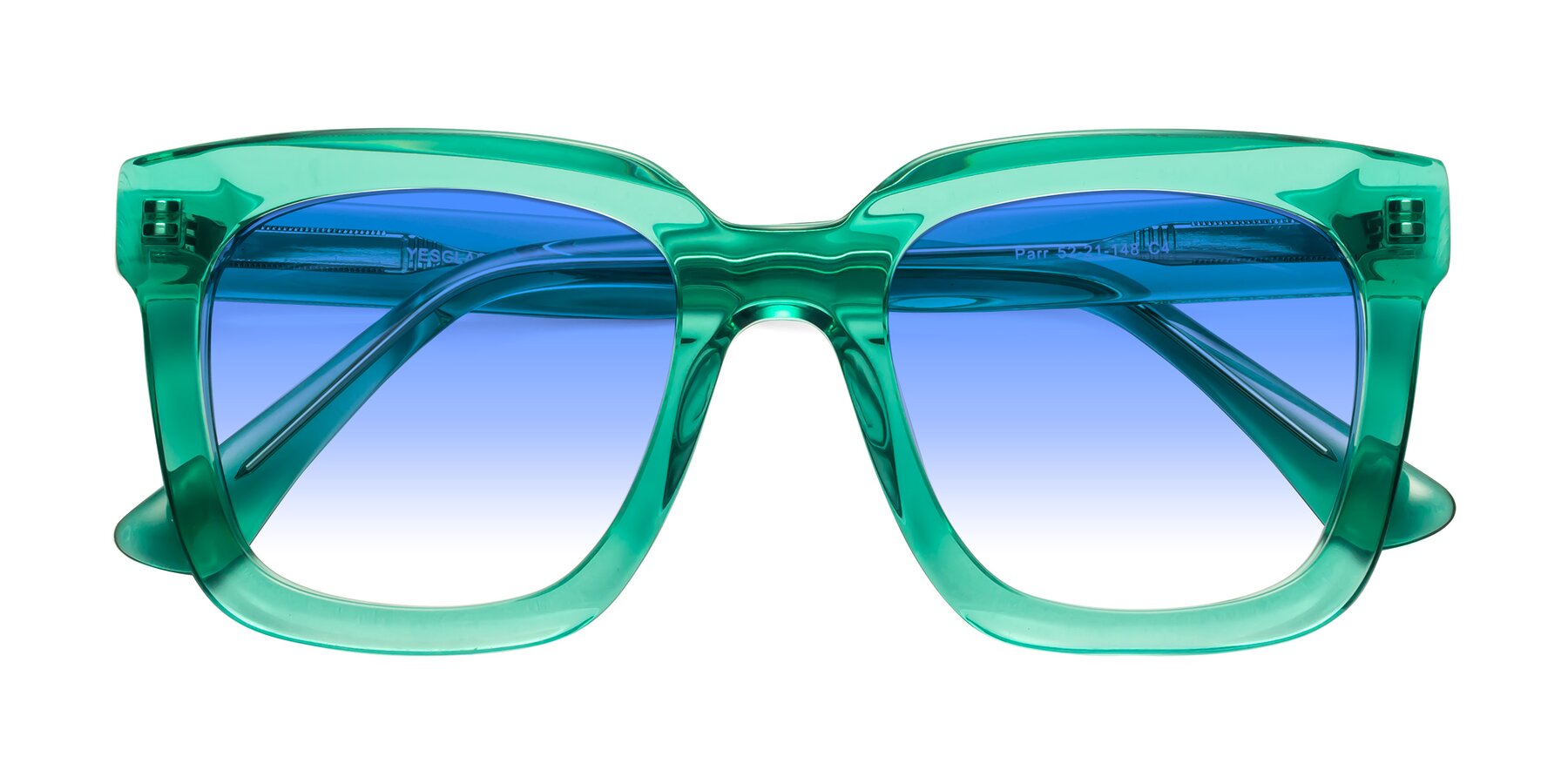 Folded Front of Parr in Green with Blue Gradient Lenses
