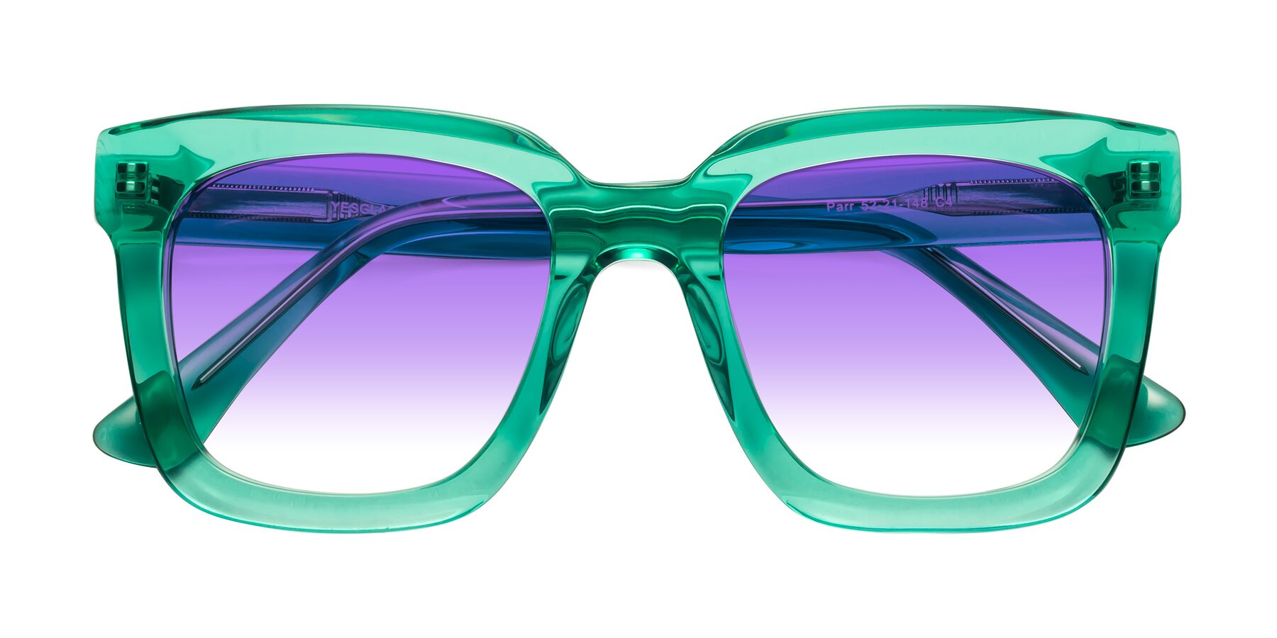 Folded Front of Parr in Green with Purple Gradient Lenses