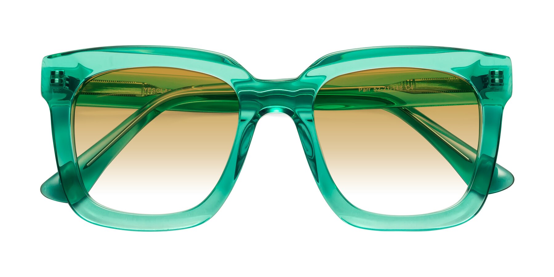 Folded Front of Parr in Green with Champagne Gradient Lenses