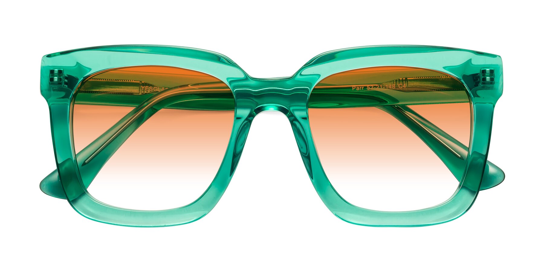 Folded Front of Parr in Green with Orange Gradient Lenses