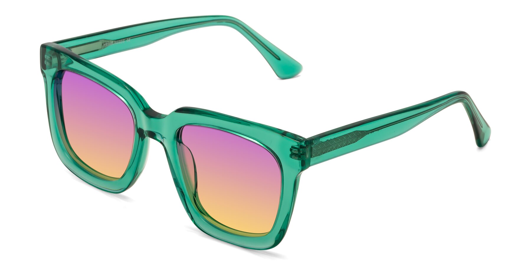 Angle of Parr in Green with Purple / Yellow Gradient Lenses