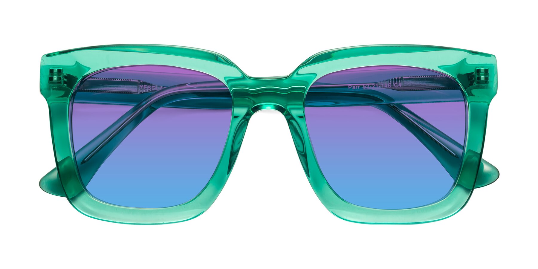 Folded Front of Parr in Green with Purple / Blue Gradient Lenses