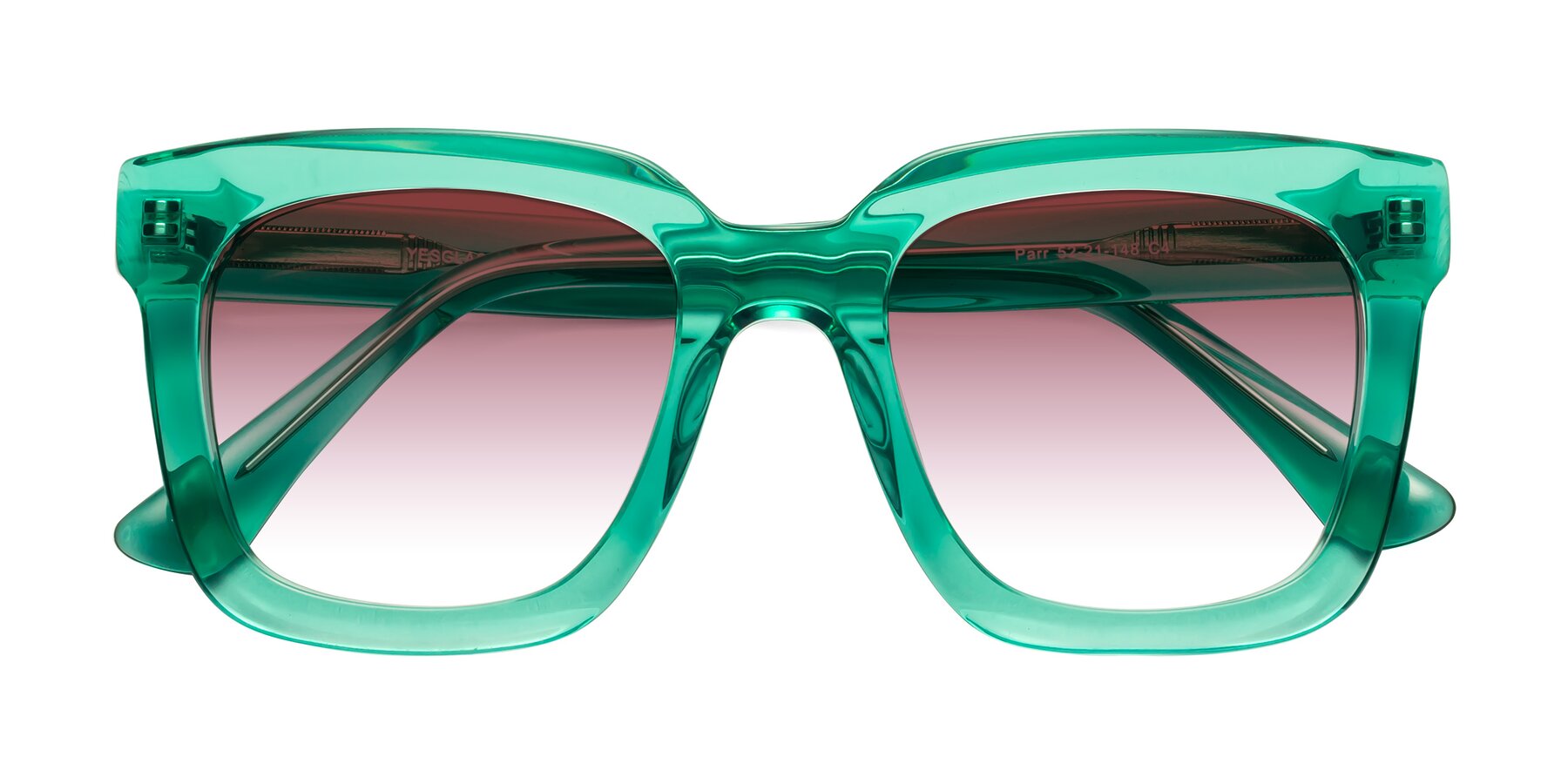 Folded Front of Parr in Green with Garnet Gradient Lenses