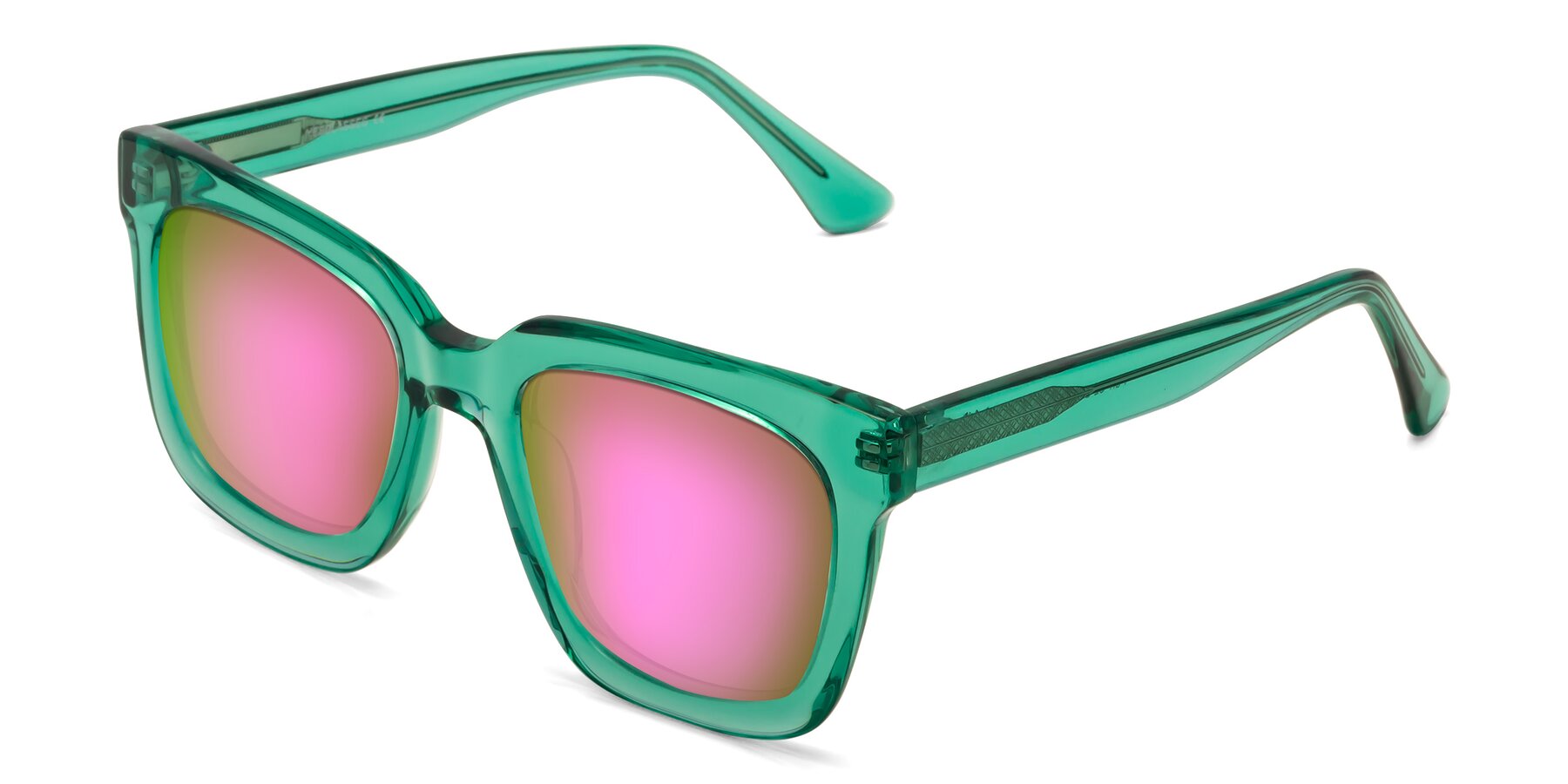Angle of Parr in Green with Pink Mirrored Lenses
