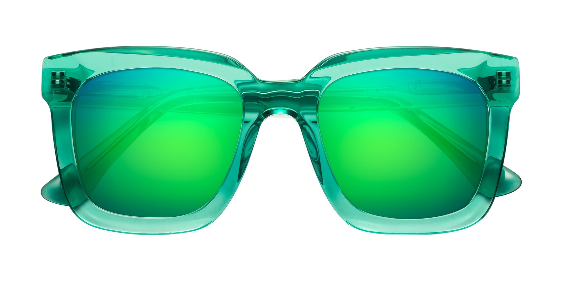 Folded Front of Parr in Green with Green Mirrored Lenses