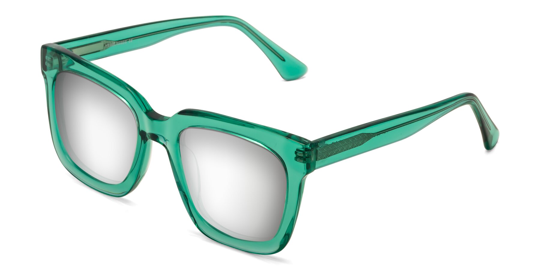 Angle of Parr in Green with Silver Mirrored Lenses