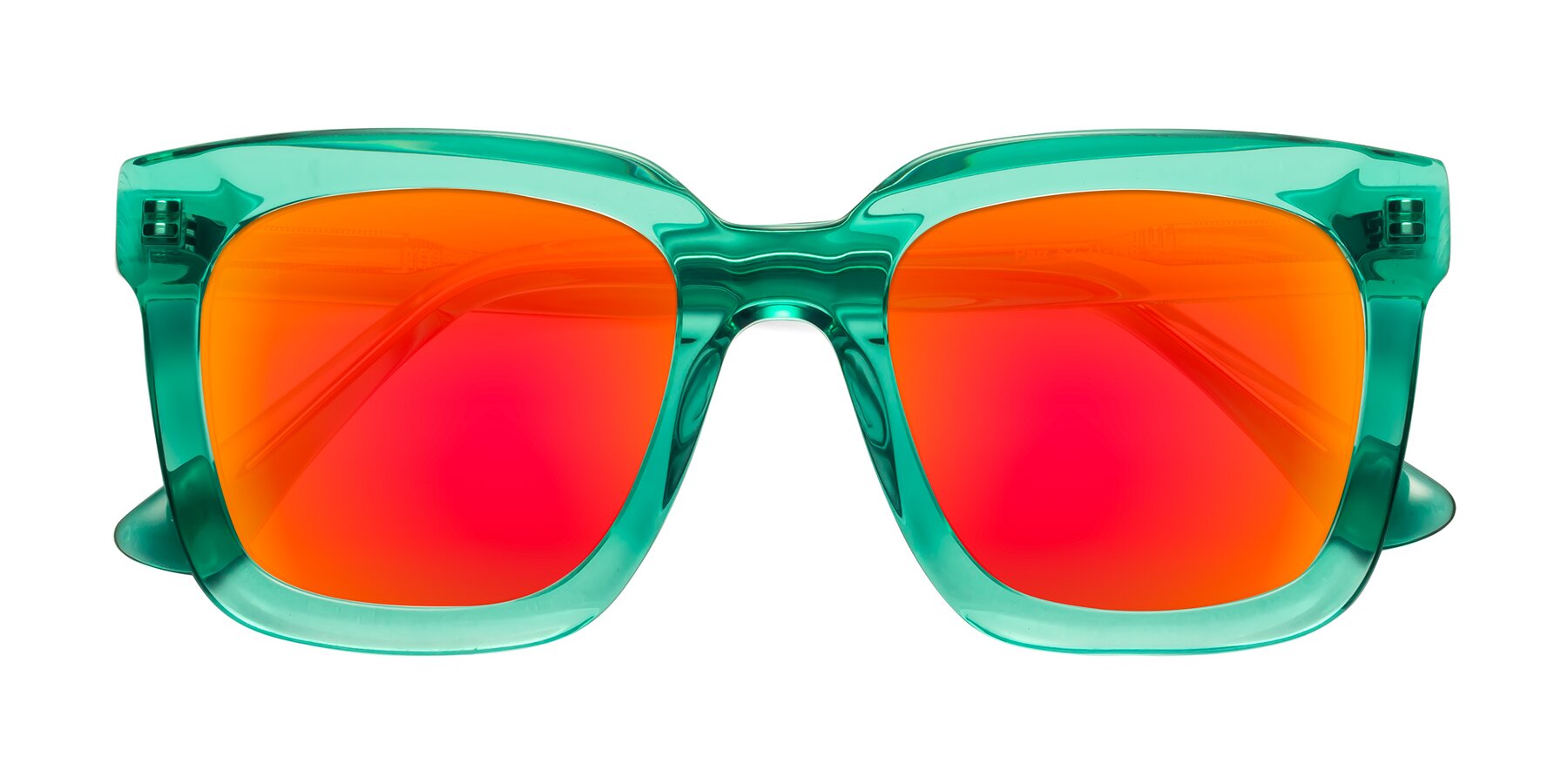 Folded Front of Parr in Green with Red Gold Mirrored Lenses