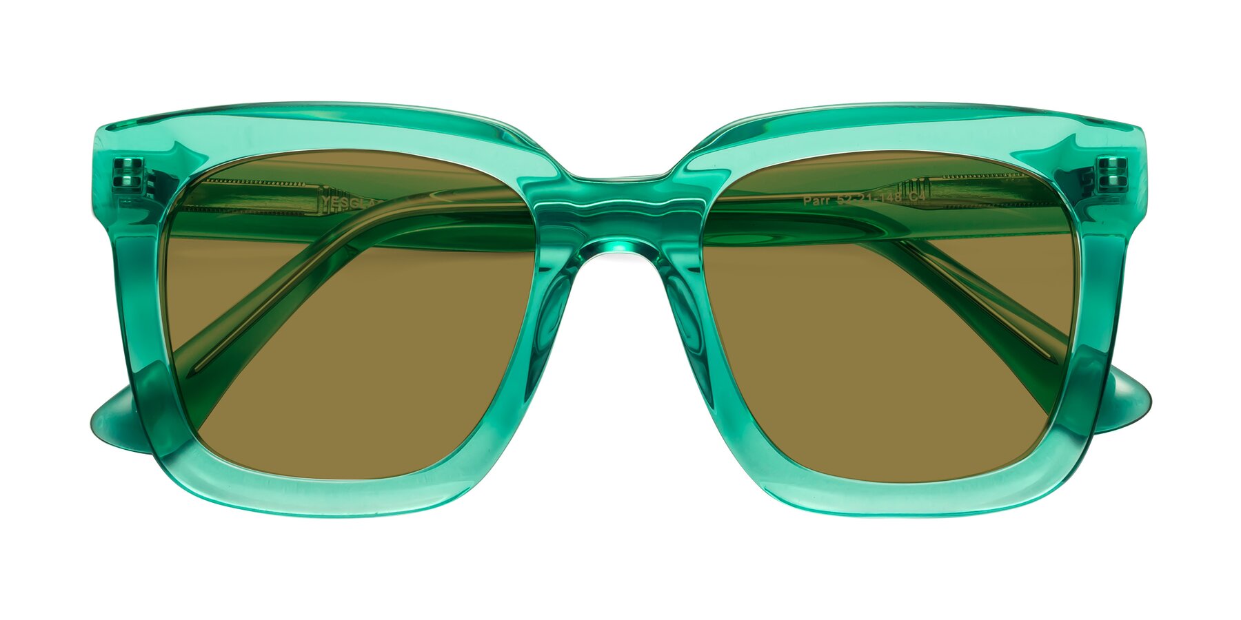 Folded Front of Parr in Green with Brown Polarized Lenses