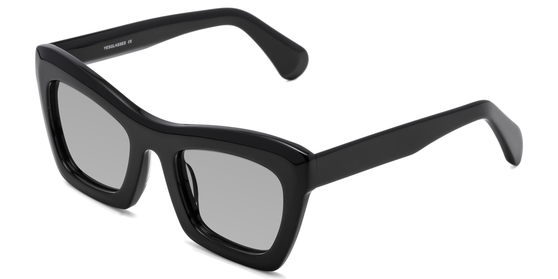 Angle of Randi in Black with Light Gray Tinted Lenses