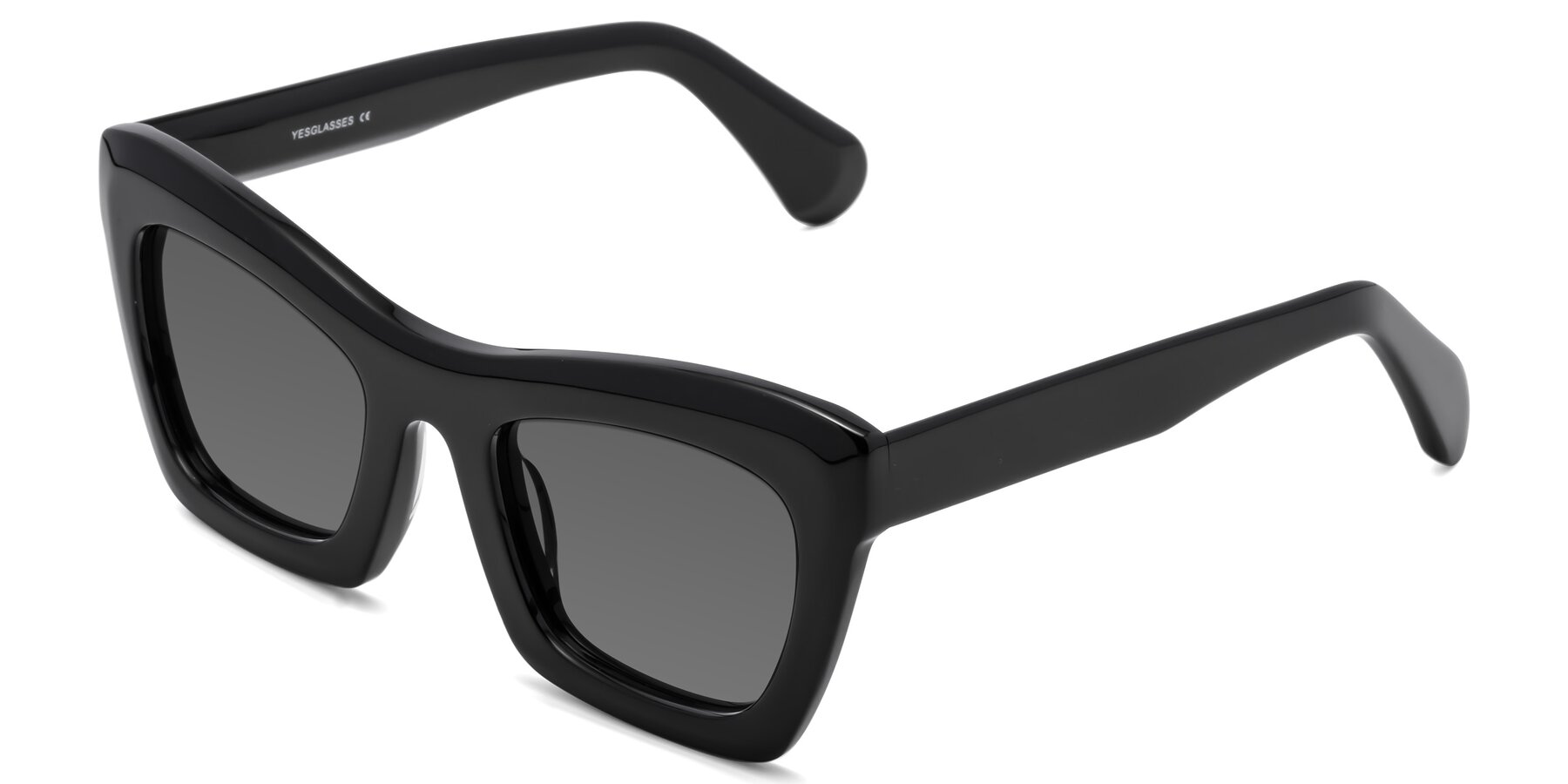 Angle of Randi in Black with Medium Gray Tinted Lenses