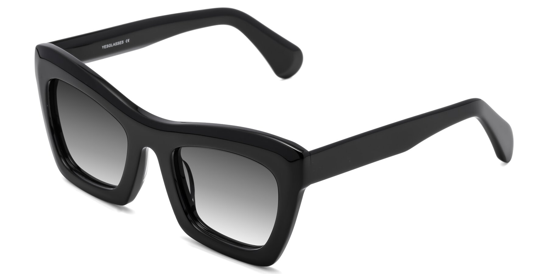 Angle of Randi in Black with Gray Gradient Lenses