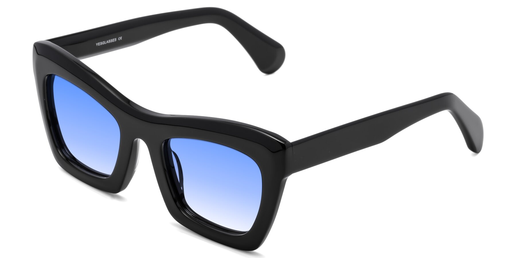 Angle of Randi in Black with Blue Gradient Lenses