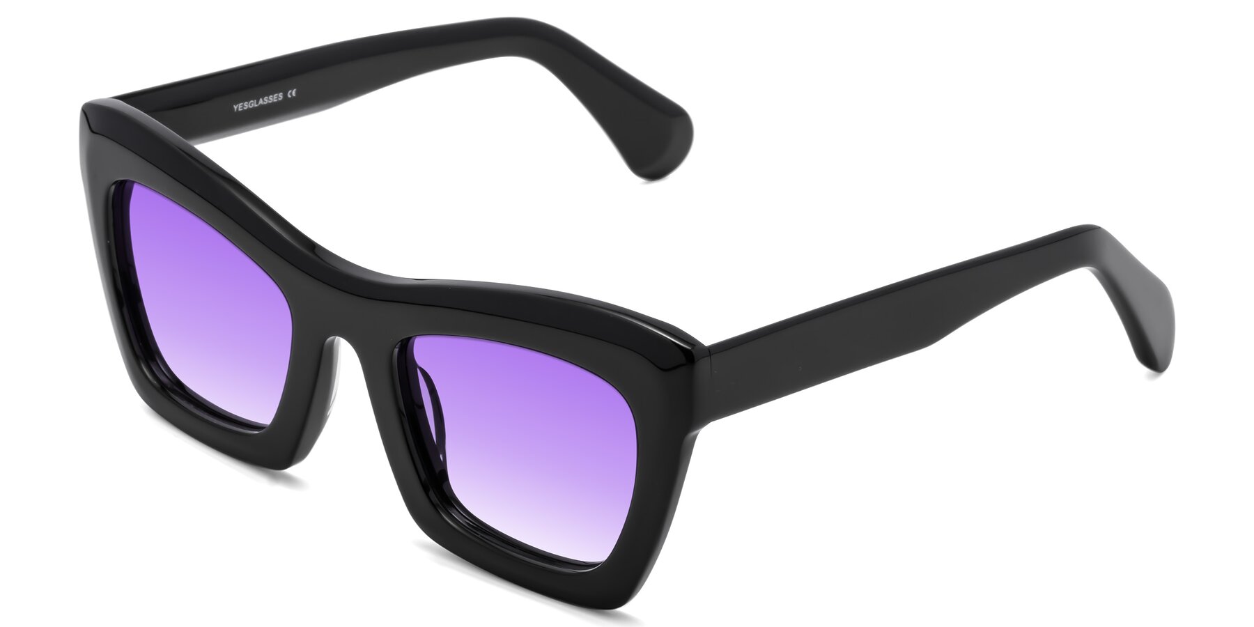 Angle of Randi in Black with Purple Gradient Lenses